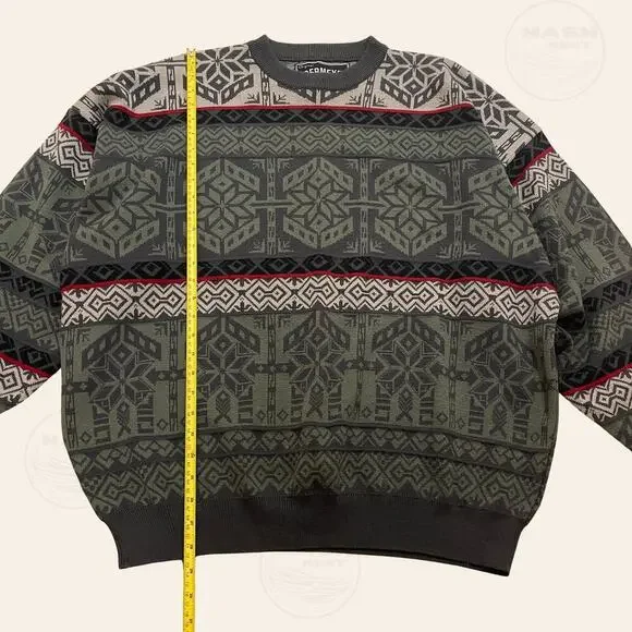 Obermeyer XXL Wool Blend Sweater | Vintage Ski Lodge Geometric Knit NWOT New - Picture 5 of 8